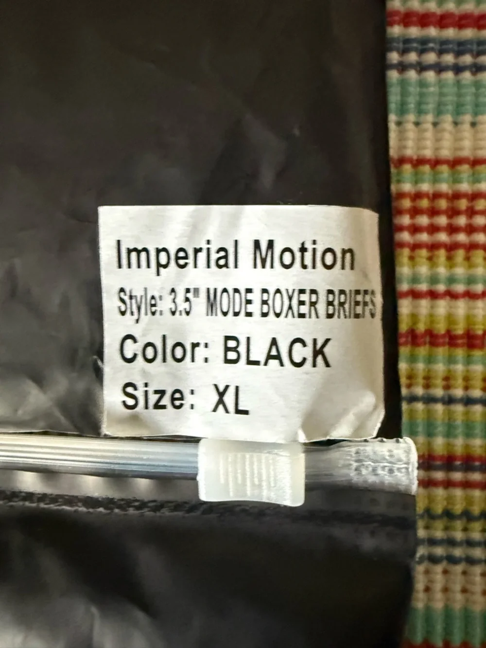 Imperial Motion Black Men’s Boxer Briefs XL 3.5”